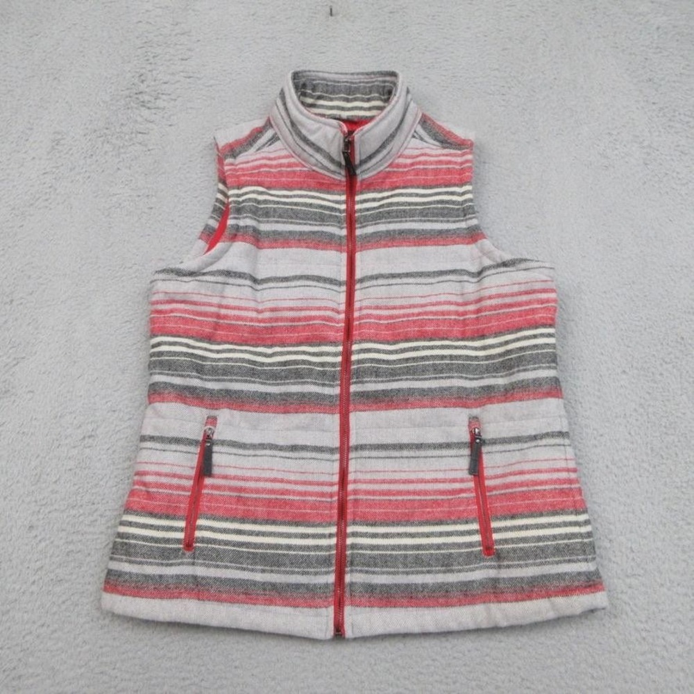 Cruel Western Striped Vest Women L Gray Multicolor Fleece Vest Southwest Cowgirl